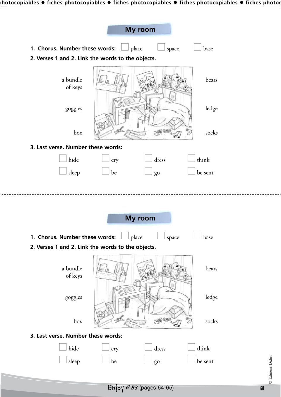 E For English 6e Workbook Correction Pdf LES FICHES PHOTOCOPIABLES D ENJOY ENGLISH IN 6 e - PDF Free Download