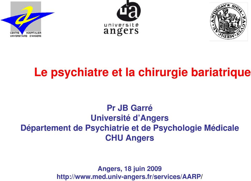 Psychiatrie et de Psychologie Médicale CHU Angers