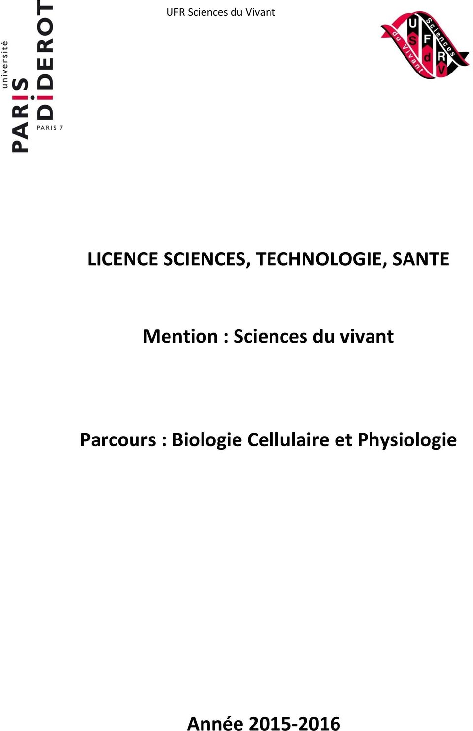 Licence Sciences Technologie Sante Mention Sciences Du Vivant