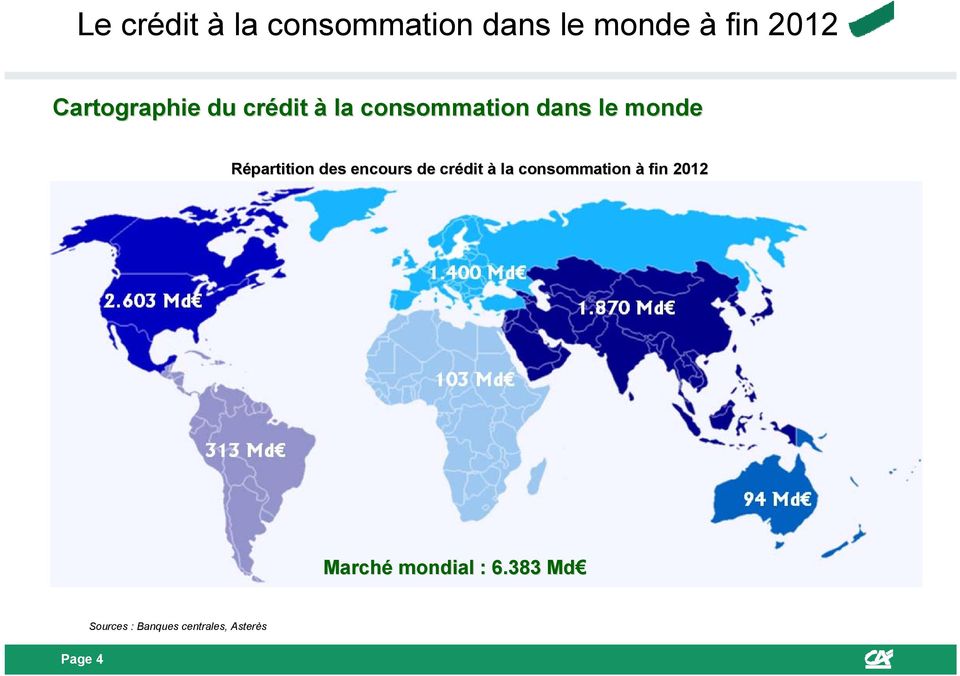 la consommation à fin 2012 Marché mondial : 6.