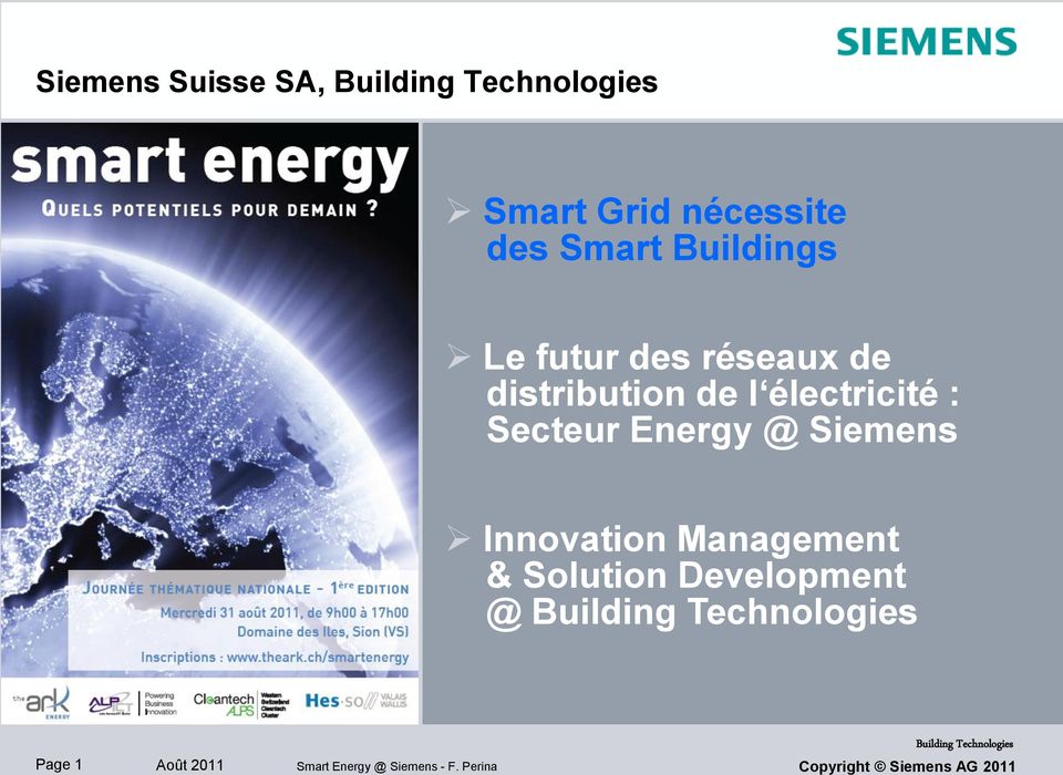 l électricité : Secteur Energy @ Siemens