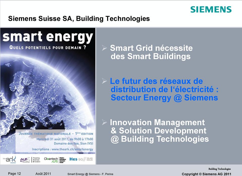 électricité : Secteur Energy @ Siemens Innovation