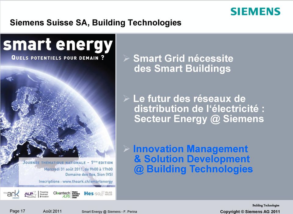 électricité : Secteur Energy @ Siemens Innovation