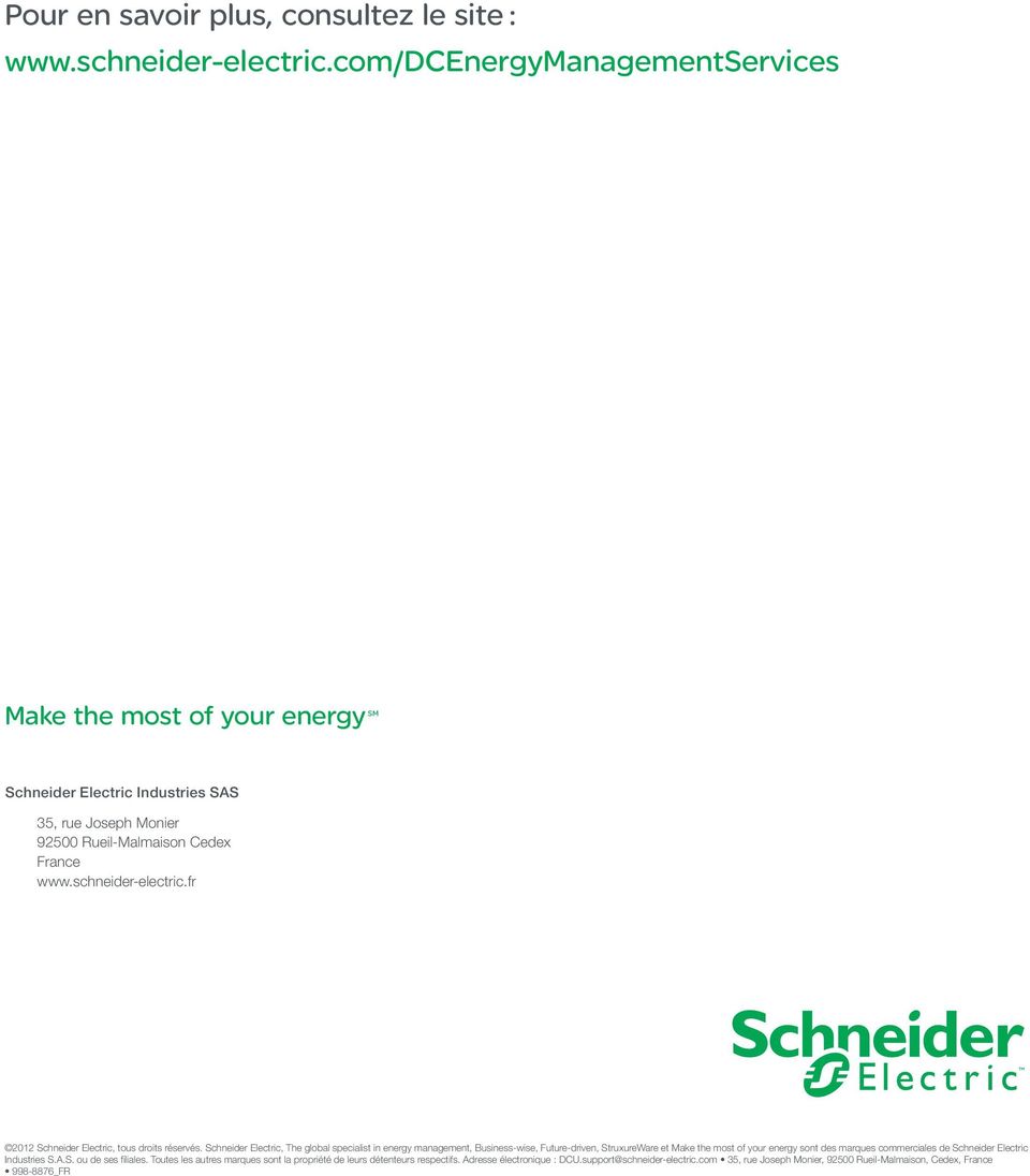 fr 2012 Schneider Electric, tous droits réservés.