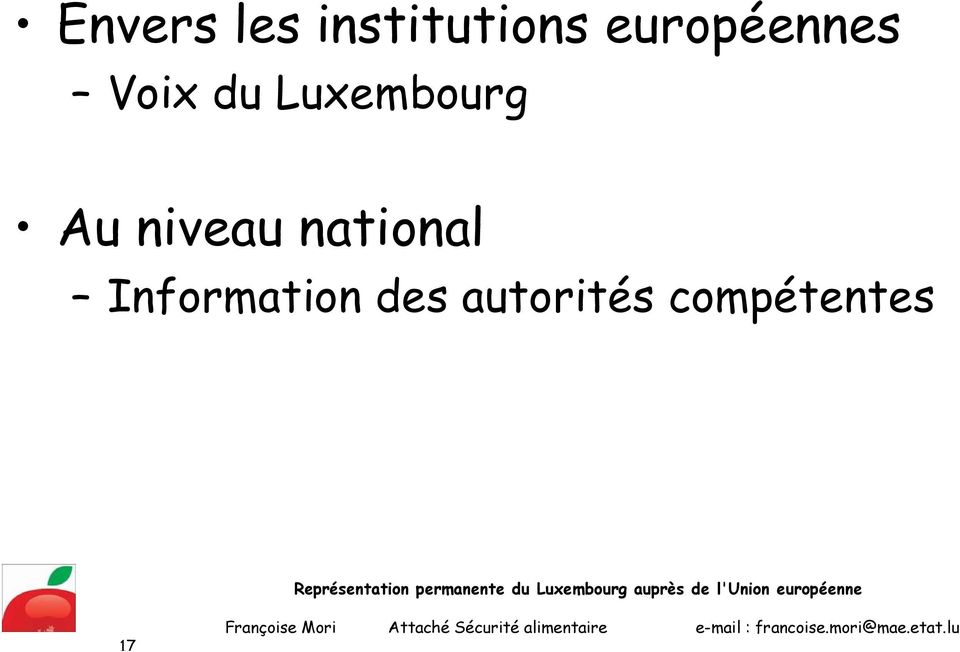 Luxembourg Au niveau