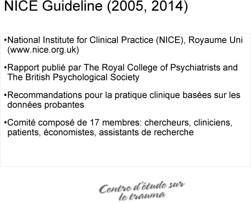 uk) Rapport publié par The Royal College of Psychiatrists and The British Psychological