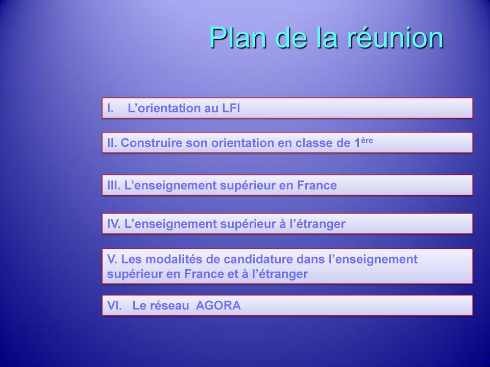 L enseignement supérieur en France IV.