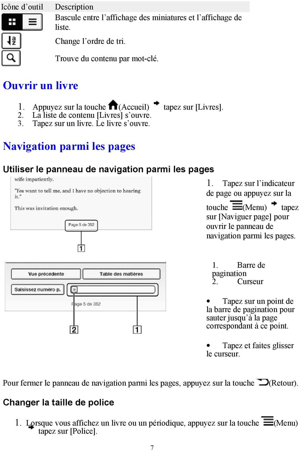 Navigation parmi les pages Utiliser le panneau de navigation parmi les pages 1.