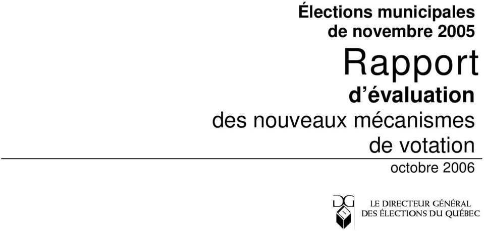 mécanismes de votation octobre 2006 LE