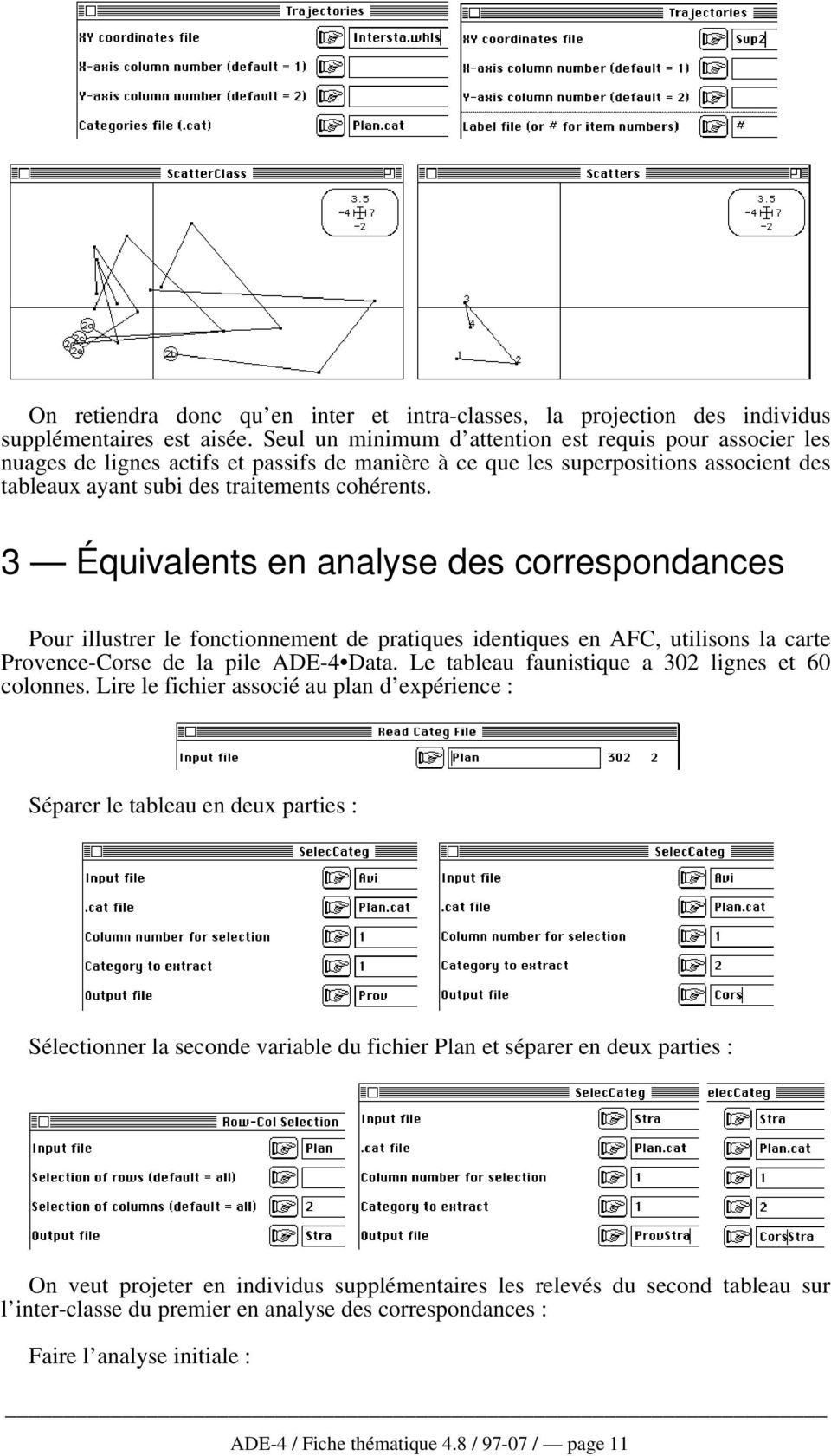 3 Équivalents en analyse des correspondances Pour illustrer le fonctionnement de pratiques identiques en AFC, utilisons la carte Provence-Corse de la pile ADE-4 Data.
