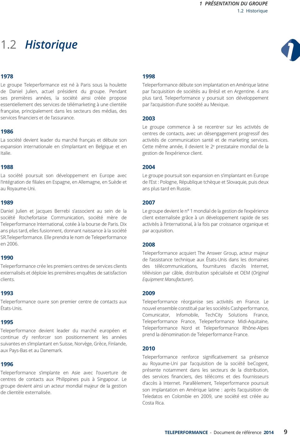 financiers et de l assurance. 1986 La société devient leader du marché français et débute son expansion internationale en s implantant en Belgique et en Italie.