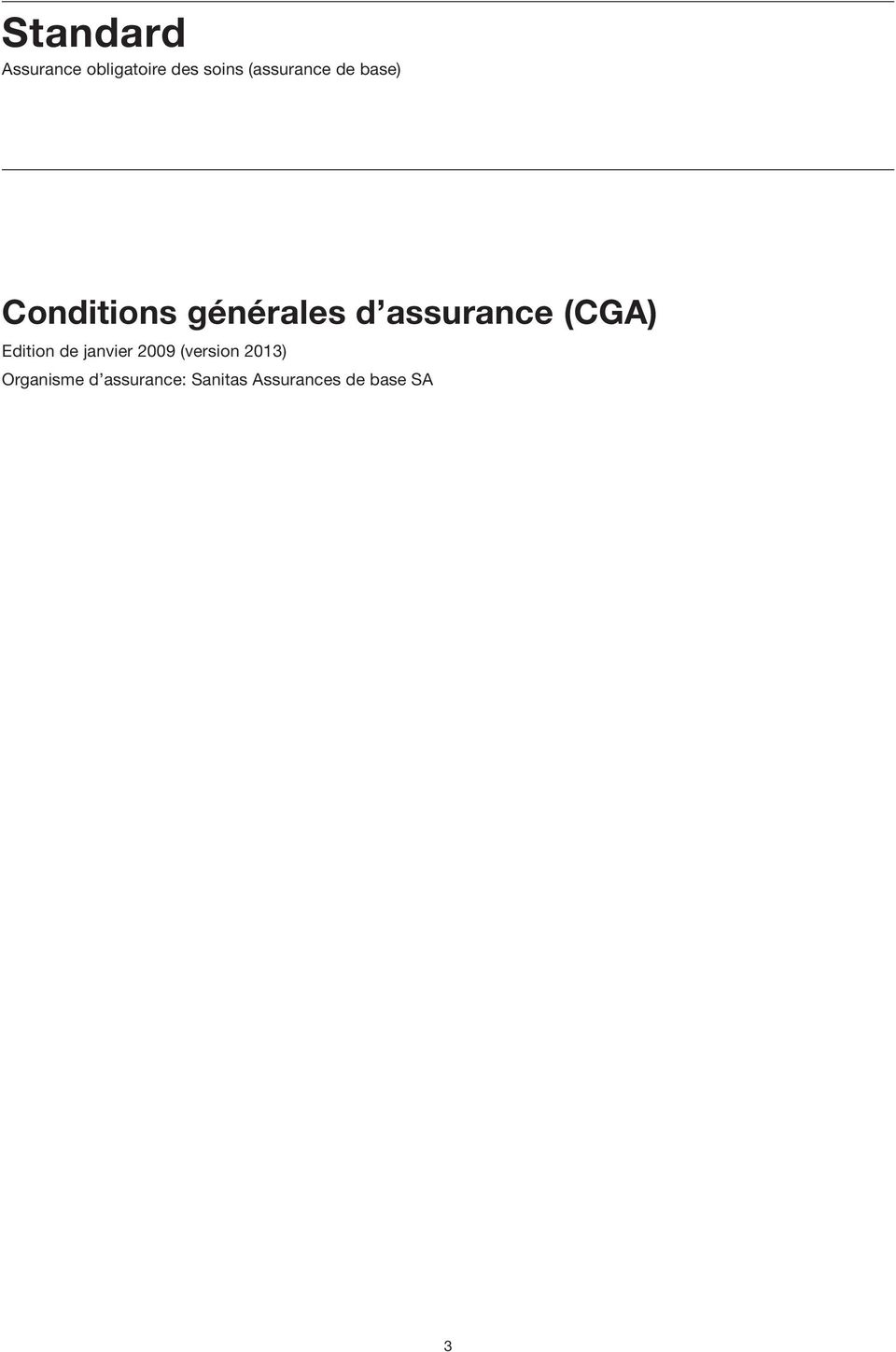 assurance (CGA) Edition de janvier 2009 (version