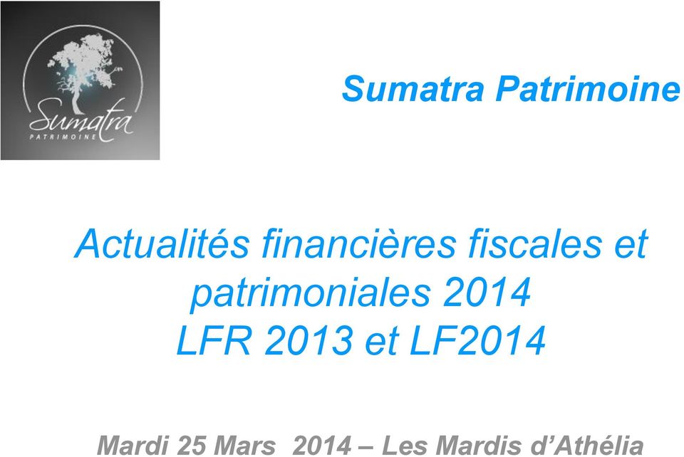 patrimoniales 2014 LFR 2013 et