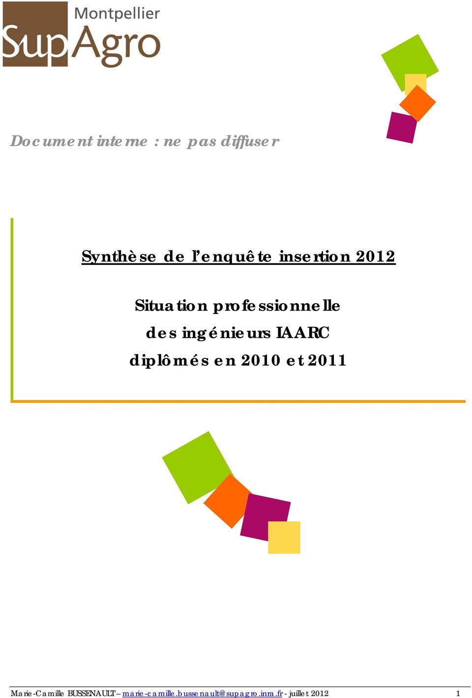 IAARC diplômés en 2010 et 2011 Marie-Camille BUSSENAULT