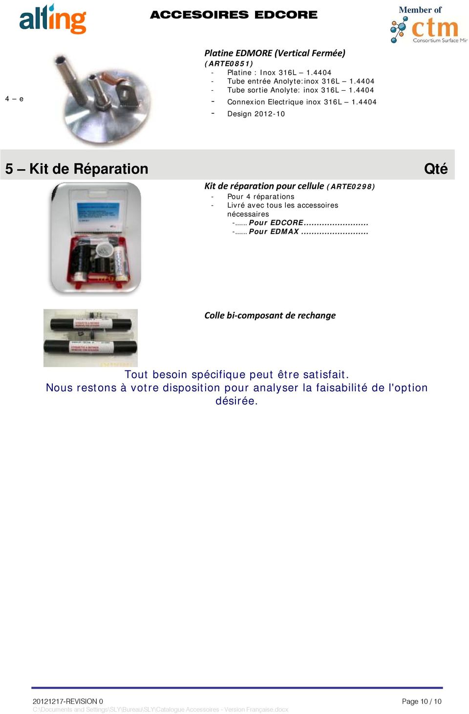 4404 - Design 2012-10 5 Kit de Réparation Kit de réparation pour cel llule (ARTE0298) - Pour 4 réparations - Livré avec tous les accessoires