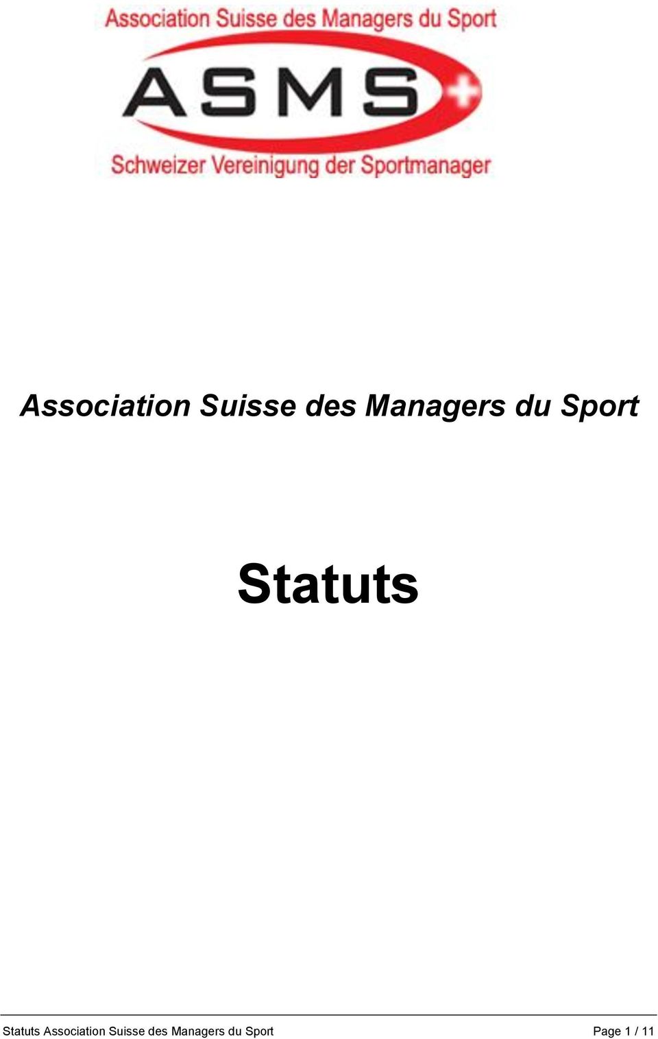Statuts  Managers du Sport
