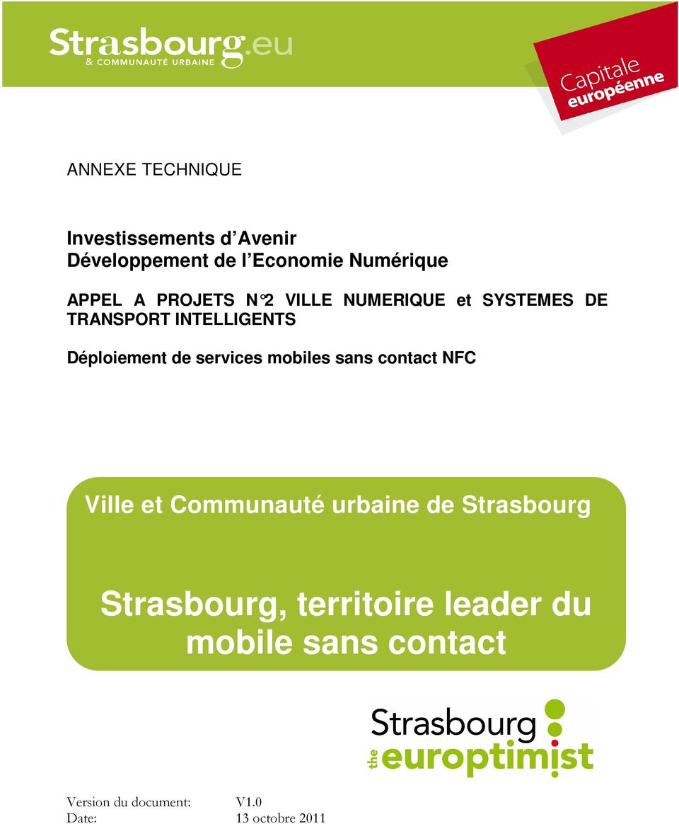 services mobiles sans contact NFC Ville et Communauté urbaine de Strasbourg
