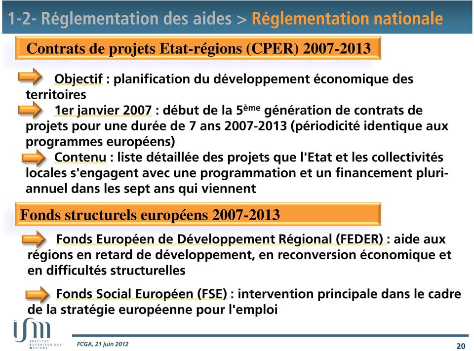 collectivités locales s'engagent avec une programmation et un financement pluriannuel dans les sept ans qui viennent Fonds structurels européens 2007-2013 Fonds Européen de Développement Régional