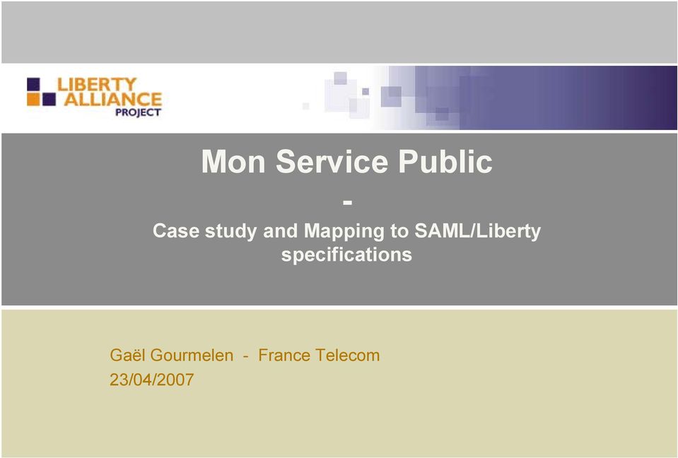 SAML/Liberty specifications