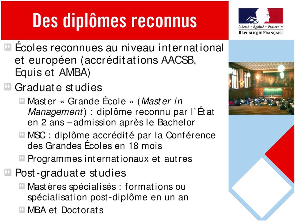 le Bachelor MSC : diplôme accrédité par la Conférence des Grandes Écoles en 18 mois Programmes internationaux et