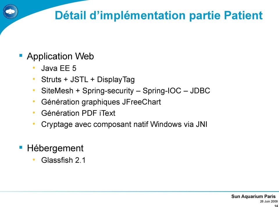 JDBC Génération graphiques JFreeChart Génération PDF itext