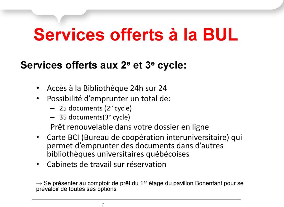 coopération interuniversitaire) qui permet d emprunter des documents dans d autres bibliothèques universitaires québécoises