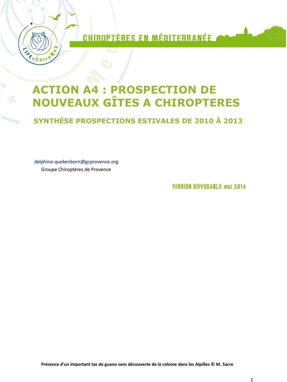 org Groupe Chiroptères de Provence VERSION DIFFUSABLE mai 24 Présence