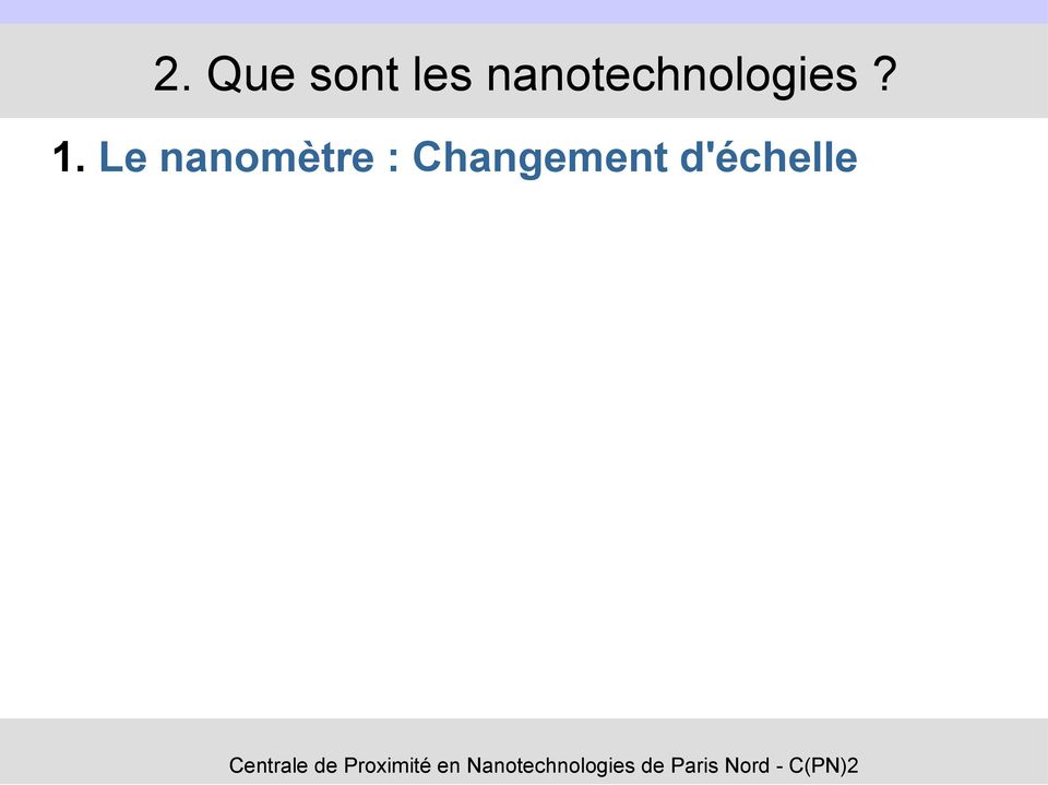 1. Le nanomètre :