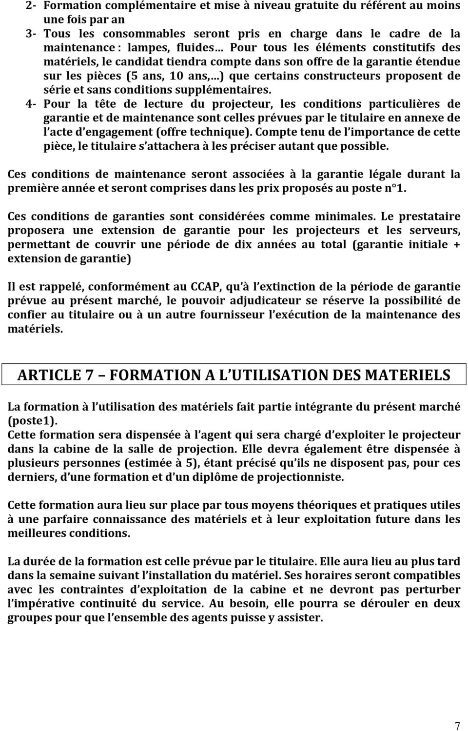 conditions supplémentaires.