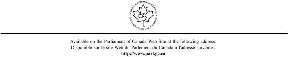 sur le site Web du Parlement du Canada à