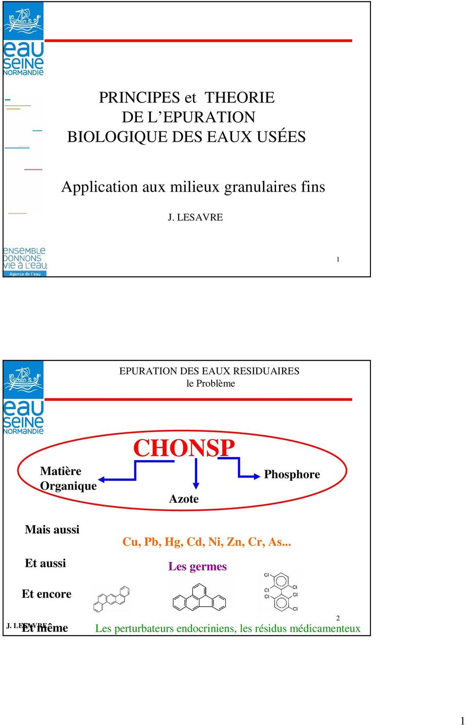 Organique CHONSP Azote Phosphore Mais aussi Et aussi Cu, Pb, Hg, Cd, Ni, Zn, Cr, As.