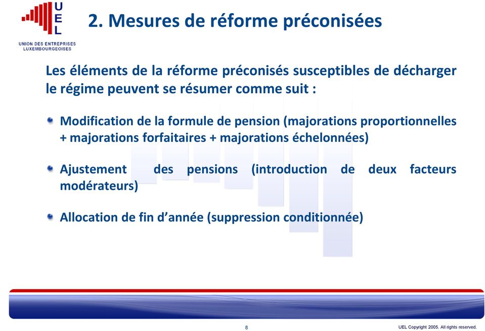 pension(majorations proportionnelles + majorations forfaitaires + majorations échelonnées)