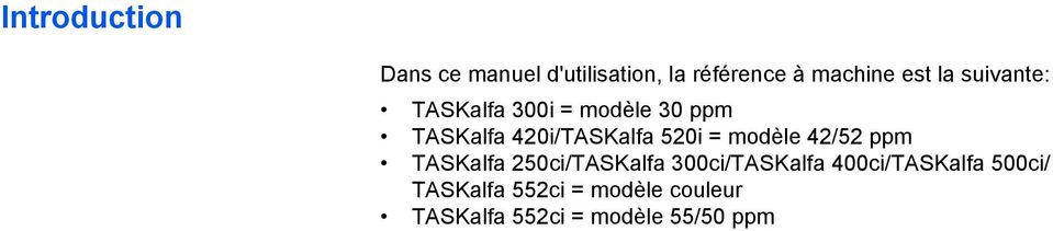 = modèle 42/52 ppm TASKalfa 250ci/TASKalfa 300ci/TASKalfa