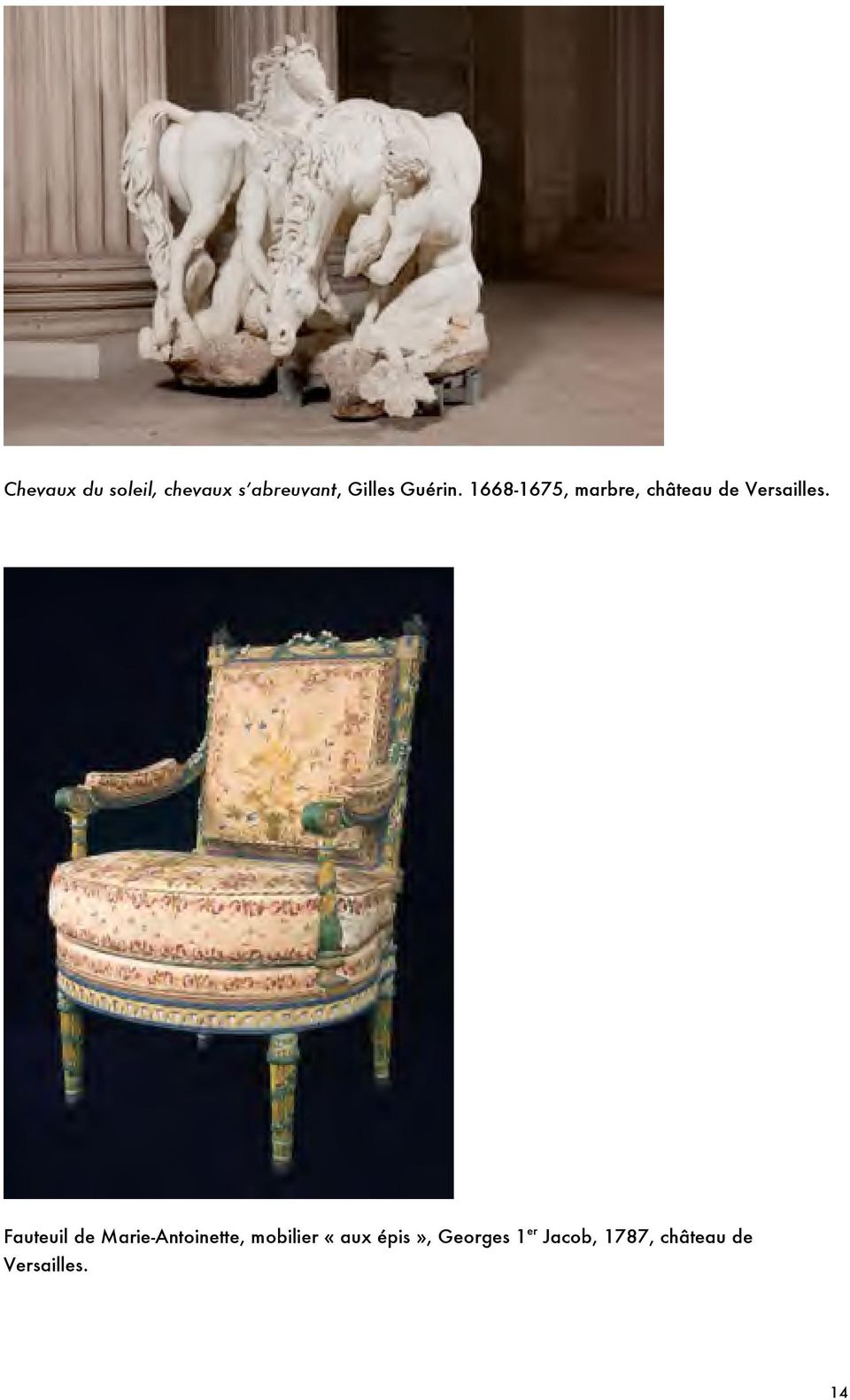 Fauteuil de Marie-Antoinette, mobilier «aux
