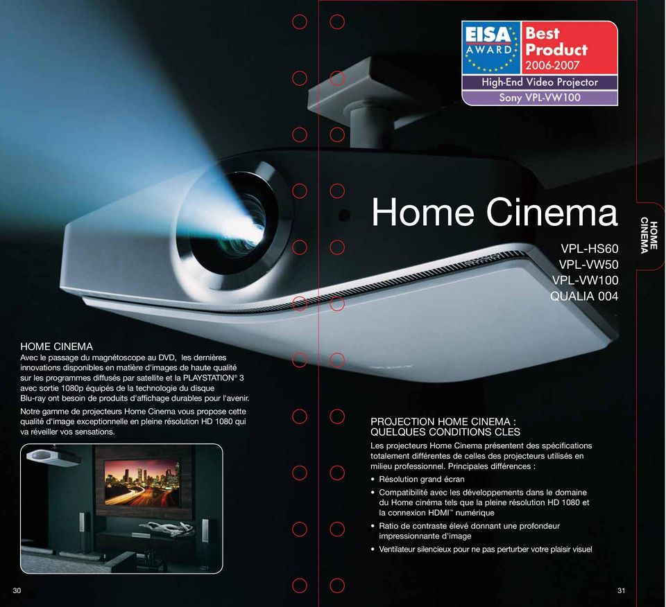 Notre gamme de projecteurs Home Cinema vous propose cette qualité d'image exceptionnelle en pleine résolution HD 080 qui va réveiller vos sensations.