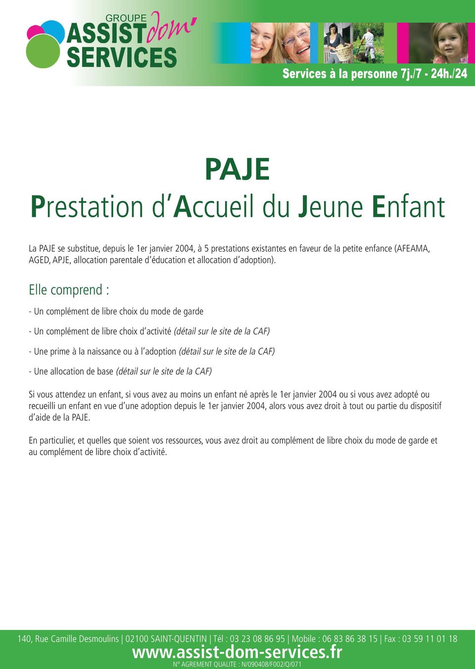 PAJE Prestation d Accueil du Jeune Enfant - PDF Téléchargement Gratuit