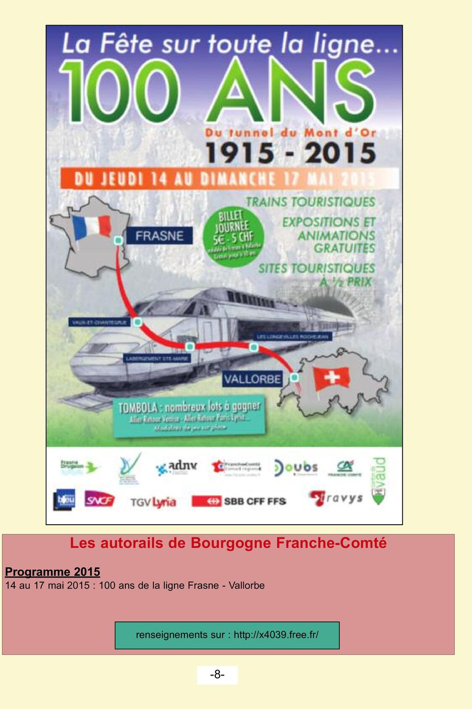 mai 2015 : 100 ans de la ligne Frasne -