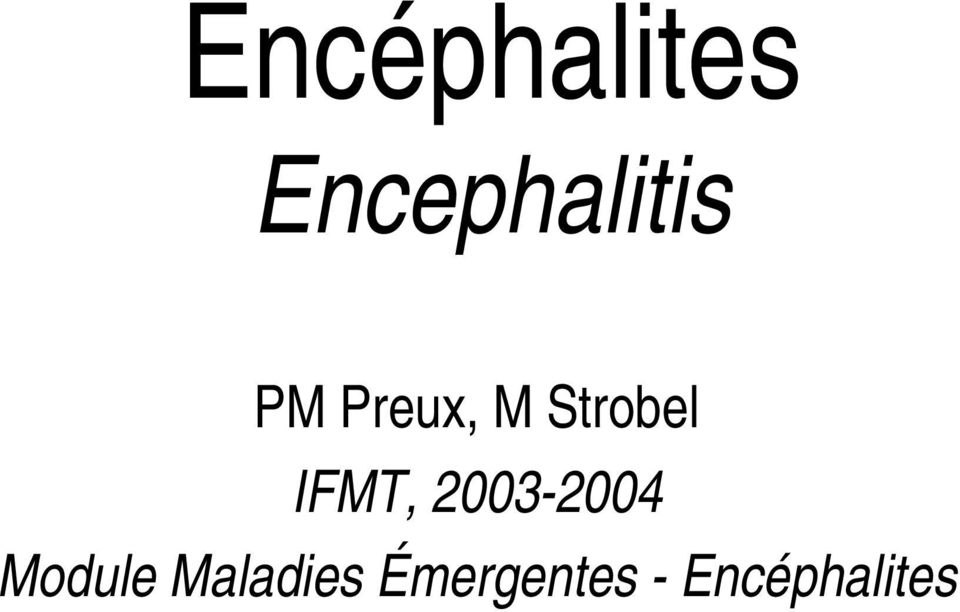 2003-2004 Module Maladies