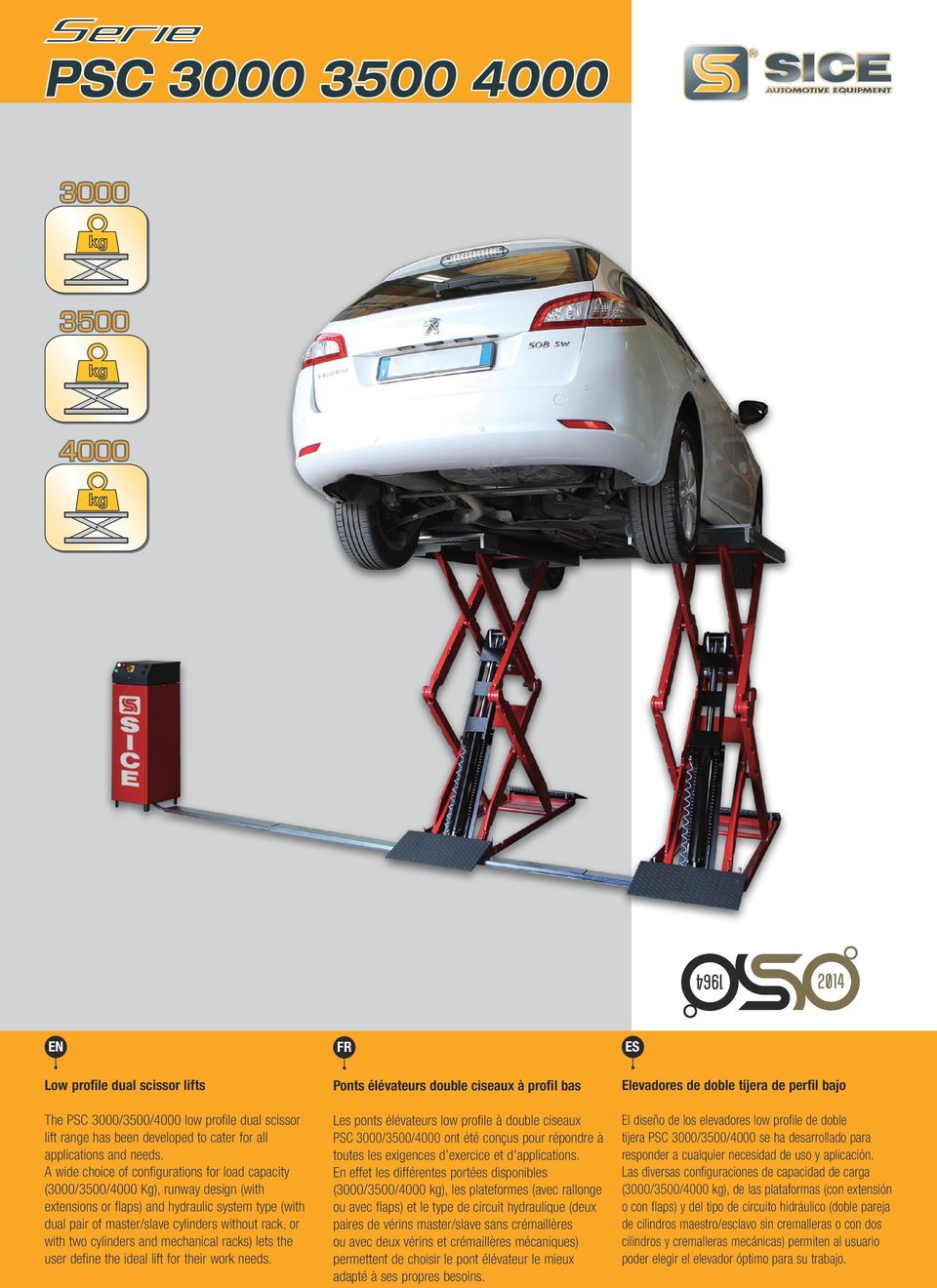 two cylinders and mechanical racks) lets the user define the ideal lift for their work needs.
