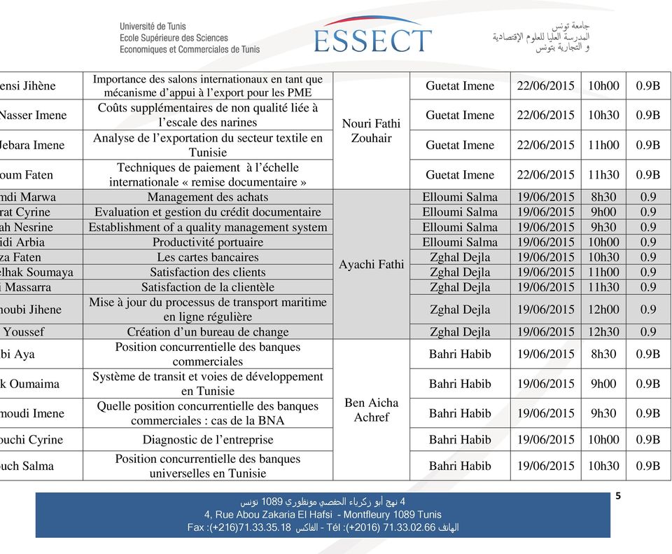9B ebara Imene Analyse de l exportation du secteur textile en Zouhair Tunisie Guetat Imene 22/06/2015 11h00 0.