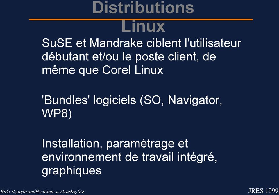 Corel Linux 'Bundles' logiciels (SO, Navigator, WP8)