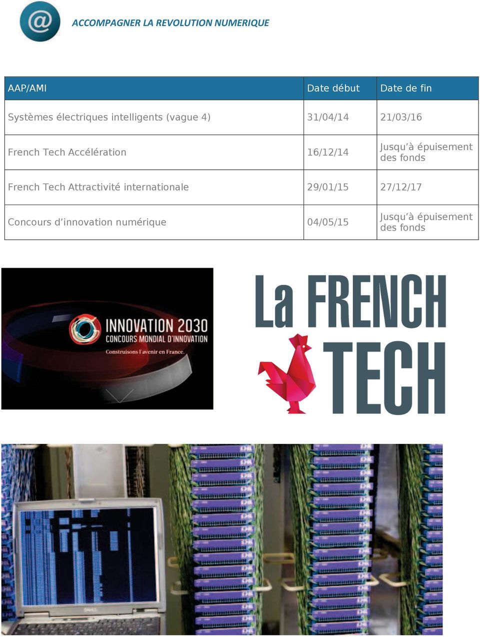 21/03/16 French Tech Accélération 16/12/14 des fonds French