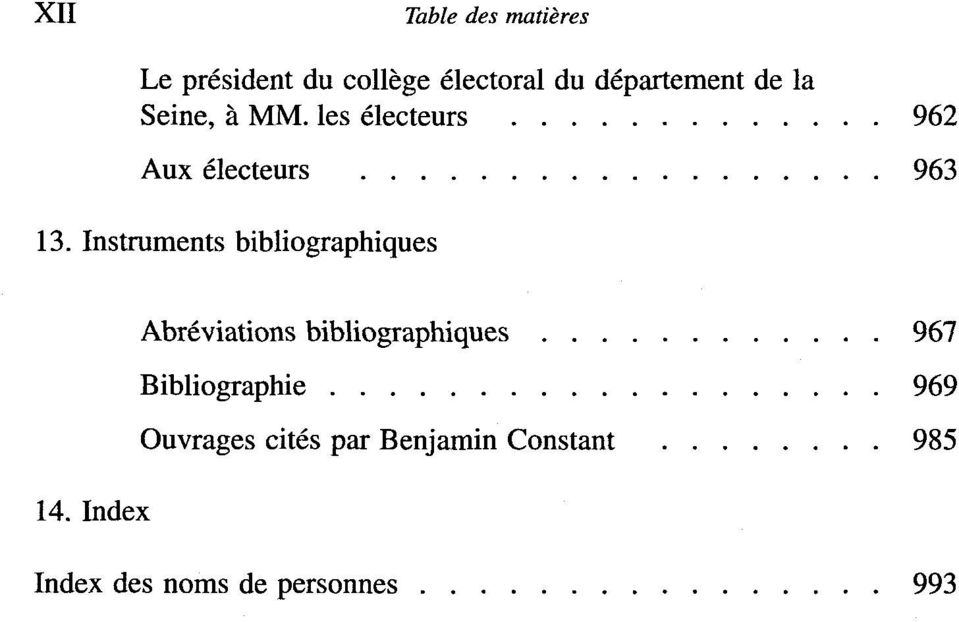 Instruments bibliographiques Abréviations bibliographiques 967