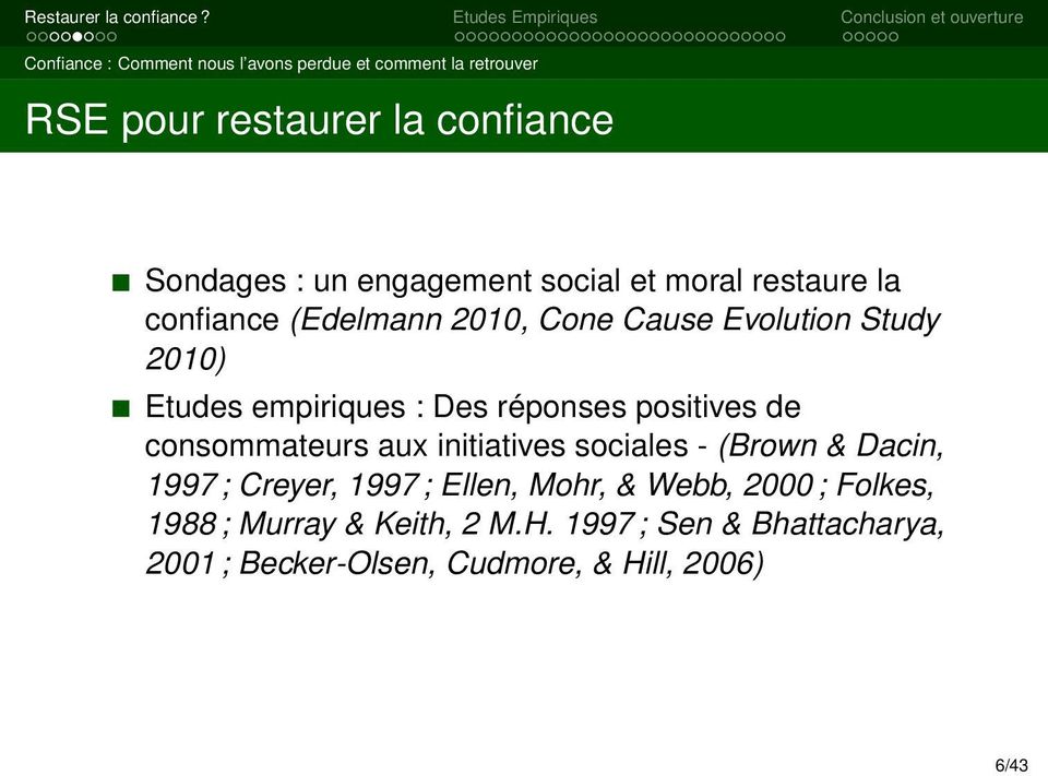 Des réponses positives de consommateurs aux initiatives sociales - (Brown & Dacin, 1997 ; Creyer, 1997 ; Ellen, Mohr,
