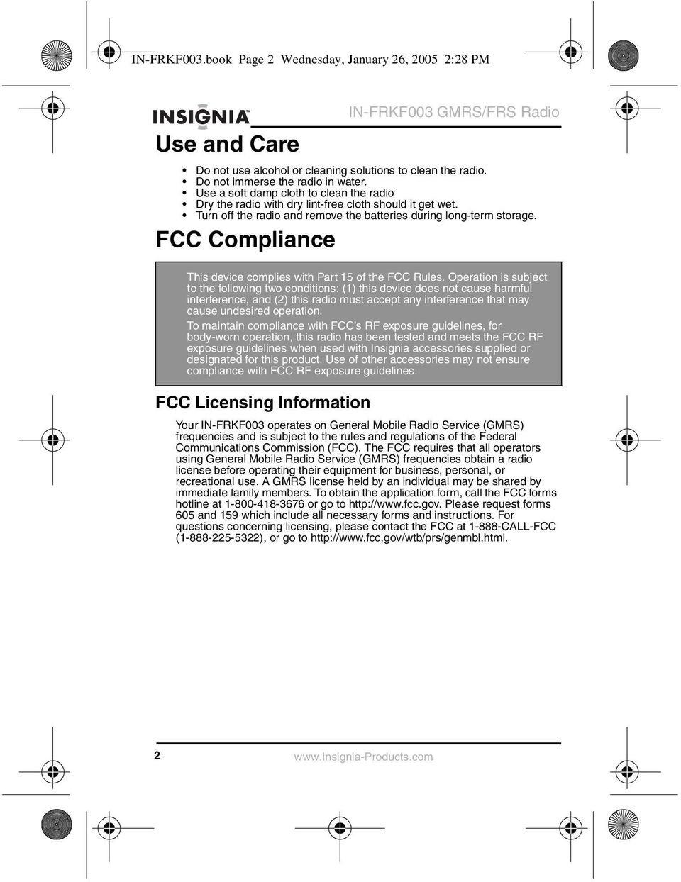 FCC Compliance This device complies with Part 15 of the FCC Rules.