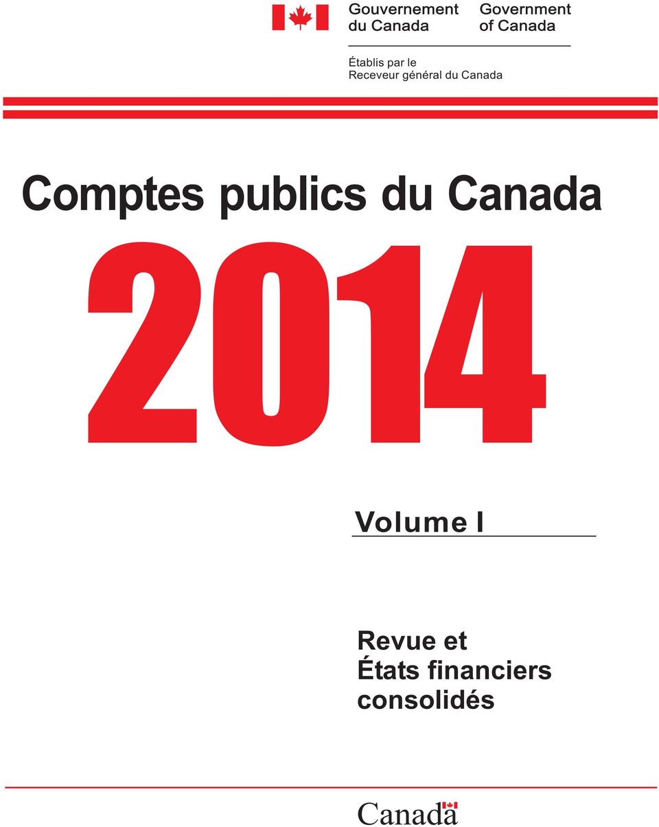 Canada Comptes publics du Canada 2014
