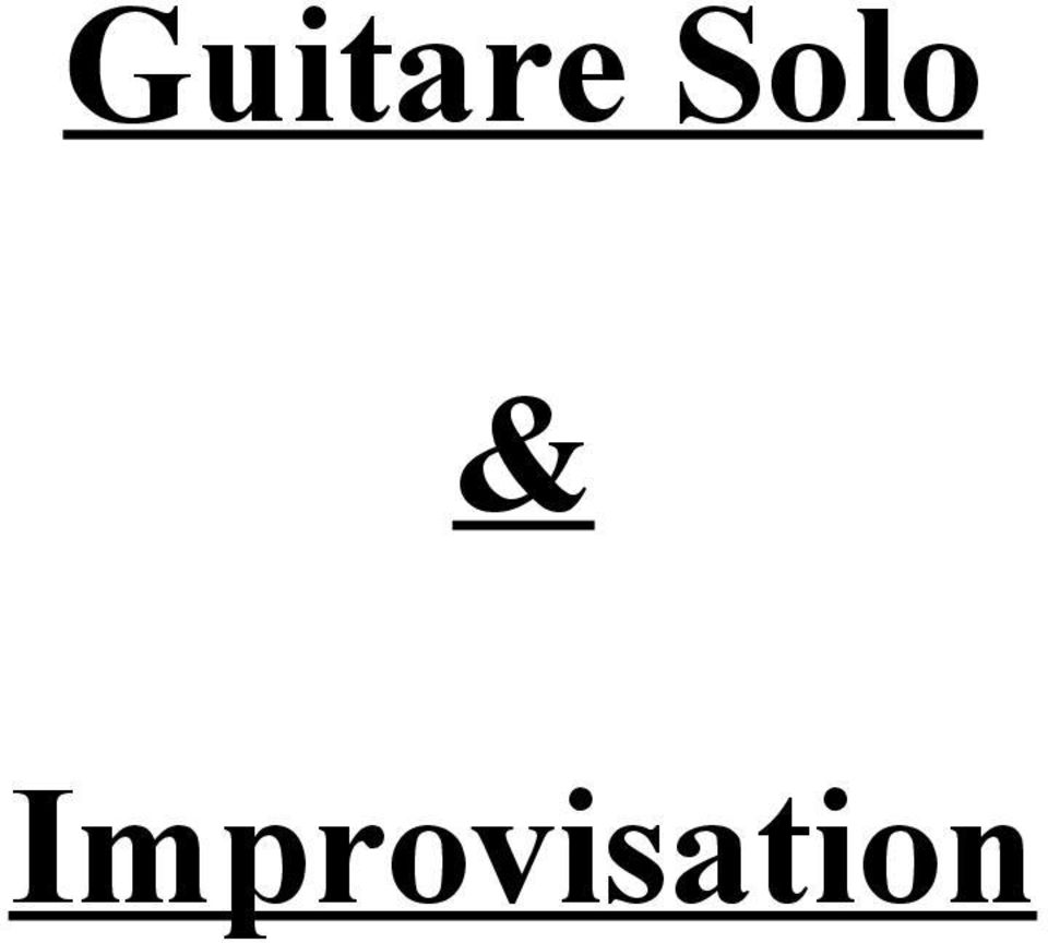 Guitare Solo. Improvisation - PDF Free Download