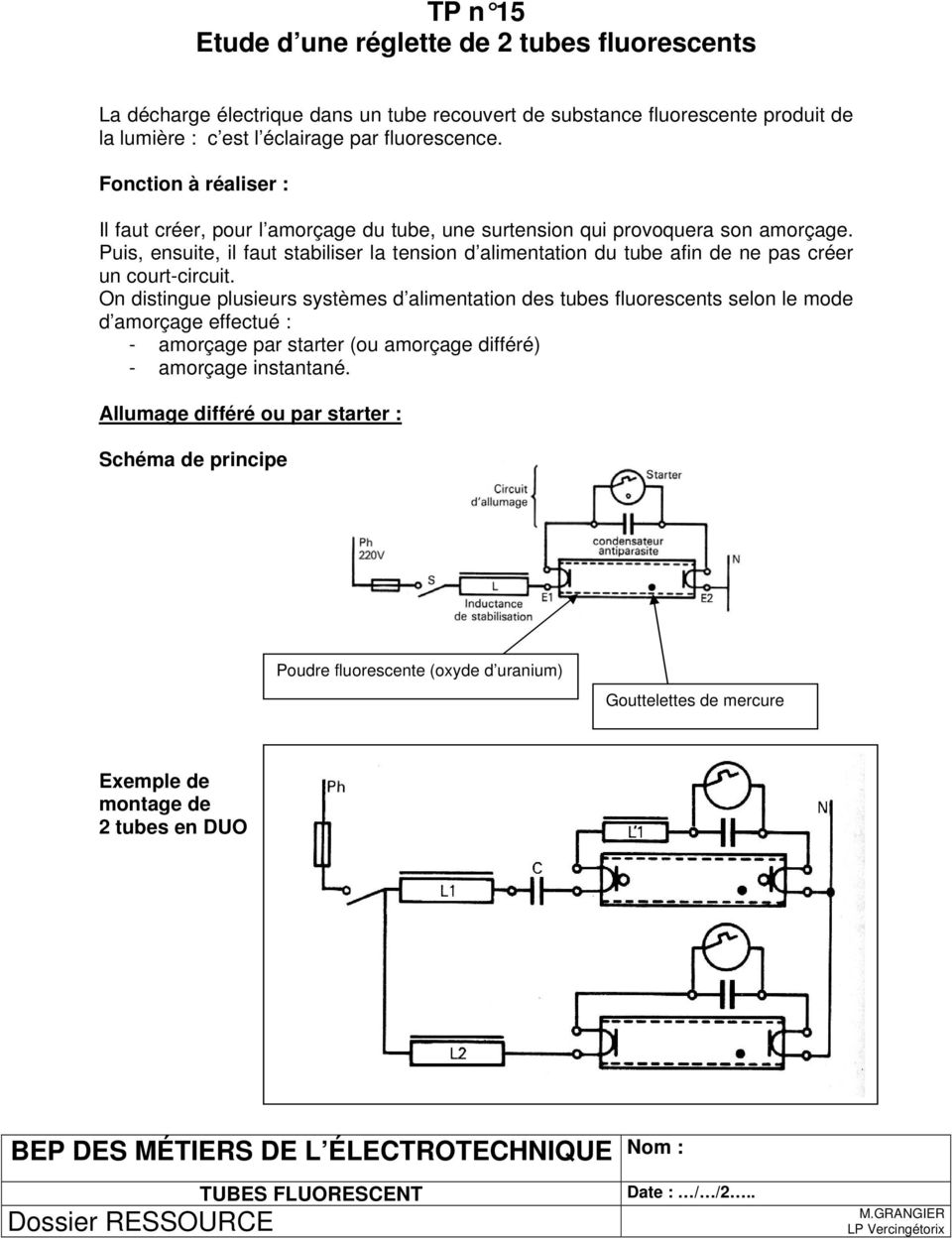 TP n 15 Etude d une réglette de 2 tubes fluorescents - PDF Téléchargement  Gratuit