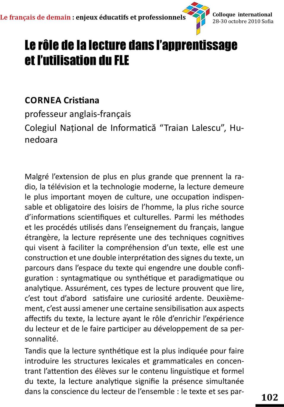 Texte Sur L Importance De La Lecture