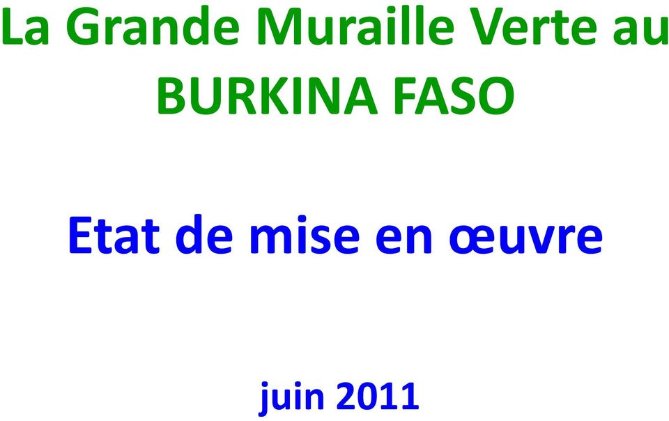 BURKINA FASO Etat